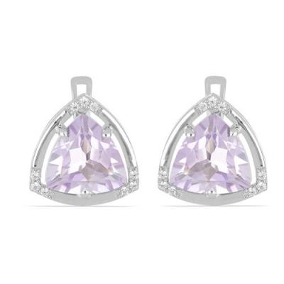 BUY 925 SILVER  BRAZILIAN AMETHYST GEMSTONE CLASSIC EARRINGS